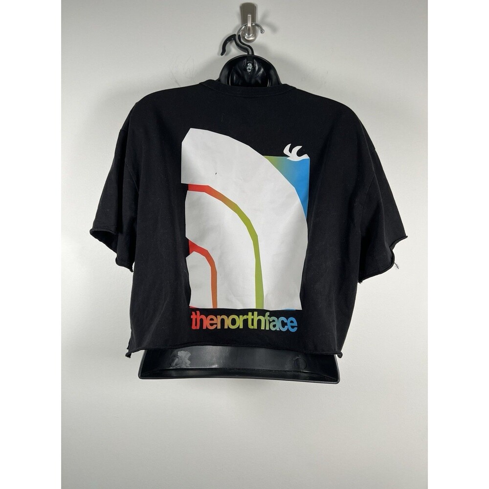 The North Face Shirt Women Black Himalayan Crop Short Sleeve Large - Picture 5 of 13